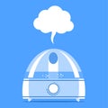 Illustration of a humidifier with water vapor