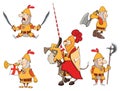 Illustration of humor cartoon knights