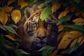 hunting tiger in jungle Royalty Free Stock Photo