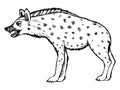 Illustration of hyena, wildlife, nature, animal