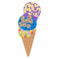 Illustration: Ice cream cones are very cute.