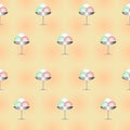 Illustration Ice Cream in cups seamless texture