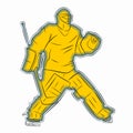 Silhouette of a hockey goalie - vector drawing Royalty Free Stock Photo