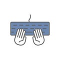 Illustration of the icon above the keyboard, coding, programing editor. icon related to developer Royalty Free Stock Photo