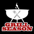 Illustration with a bbq grill and grillseason Royalty Free Stock Photo
