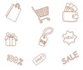 Illustration icon collection black and white of set vector Royalty Free Stock Photo
