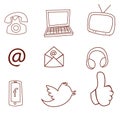 Illustration icon collection black and white of set vector