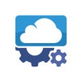 Illustration icon with the concept of operational methods that optimize cloud computing