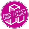 Illustration icon no sugar, sugarfree and the german word ohne zucker, zuckerfrei Royalty Free Stock Photo