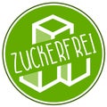 Illustration icon no sugar, sugarfree and the german word ohne zucker, zuckerfrei Royalty Free Stock Photo