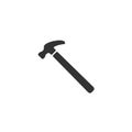 Illustration icon of steel hammer. Home repair tool sign symbol