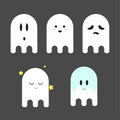 Illustration icons ghost flat emoji Halloween