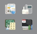 Illustration icons News, Communication, study and Daily routine.