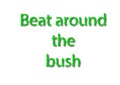 Illustration idiom write beat around the bush isolated in a whit