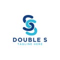 Initial letter s double logo design template