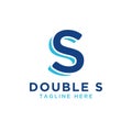 Initial letter s double logo design template