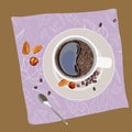 Illustration with the image of a cup of coffee