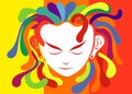 Illustration image of a face full of color depicting joy in life