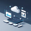illustration image of futuristic technology with serverless computing system