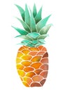 Illustration (image) with yellow watercolor pineapple