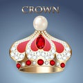 imperial gold crown with jewels Royalty Free Stock Photo