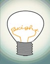 Illustration, incandescent light bulb which filament design the word