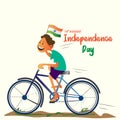 Little boy celebrates Independence day of India.