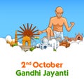India background with Nation Hero and Freedom Fighter Mahatma Gandhi for Gandhi Jayanti