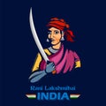 Indian background with Nation Hero and Freedom Fighter Rani Lakshmibai Pride of India Royalty Free Stock Photo