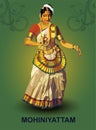 Illustration of Indian mohiniyattam dance form