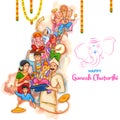 Indian people celebrating Lord Ganpati background for Ganesh Chaturthi festival of India Royalty Free Stock Photo