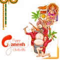 Indian people celebrating Lord Ganpati background for Ganesh Chaturthi festival of India Royalty Free Stock Photo