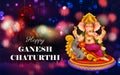 Indian people celebrating Lord Ganpati background for Ganesh Chaturthi festival of India Royalty Free Stock Photo