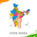 Indian people Hand with voting sign showing general election of India