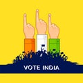 Indian people Hand with voting sign showing general election of India