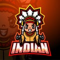 Indian shooter mascot esport logo design Royalty Free Stock Photo