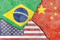 Illustration indicating the political conflict between Brazil-USA-China
