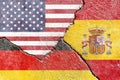 Illustration indicating the political conflict between USA-Germany-Spain