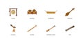 Illustration of Indonesian traditional musical instrument set