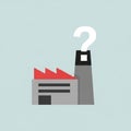 An illustration of an industrial building with a simplified, geometric design. The Royalty Free Stock Photo