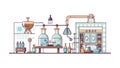 Industrial Science Lab with Pipes and Machinery, vector design Generative AI Royalty Free Stock Photo