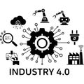 Illustration of industry 4.0 concept showcasing automation and technology integration Royalty Free Stock Photo