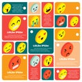 Illustration of info graphic emoticons icon concept