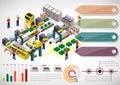 Illustration of info graphic factory equipment concept