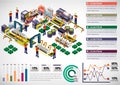 Illustration of info graphic factory equipment concept