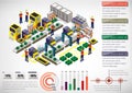 Illustration of info graphic factory equipment concept