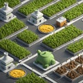 illustration of info graphic factory plant concept in isometric 3d graphic