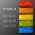 Infographic ribbon in modern fashion timeline of five options