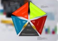 Illustration infographic template with five color folded paper triangles Royalty Free Stock Photo