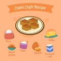 Illustration of ingredients traditional Indonesian snack kue lapis legit recipe vector design Royalty Free Stock Photo